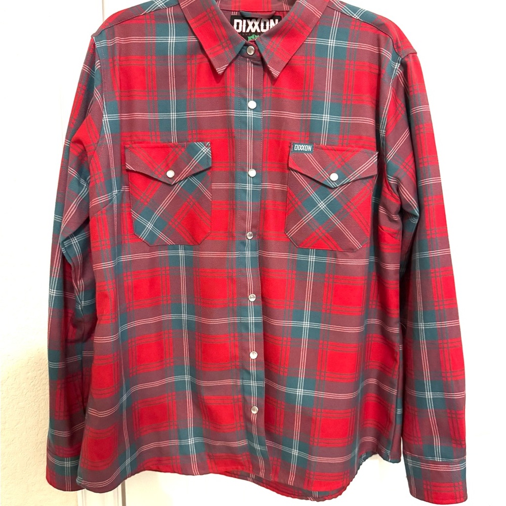 Dixxon Jingle Bells Red and Green Plaid Women’s Shirt